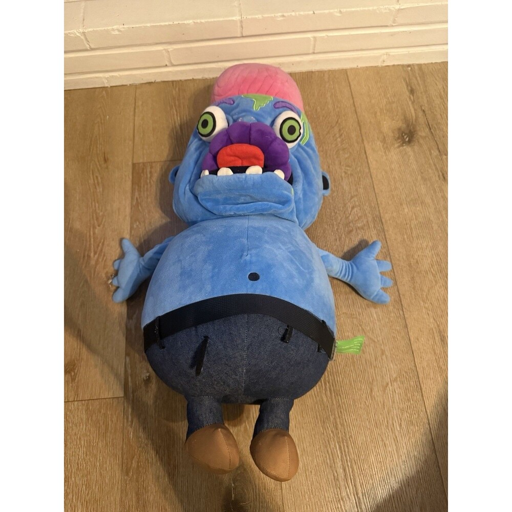 Greg the Zombie Plush Stuffed Toy Blue Pink Brain Rare Horror